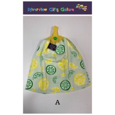 Crochet Top Hand Towel / Tea Towel -  Lemons and Limes Crochet Top Hand Towel / Tea Towel -  Lemons and Limes